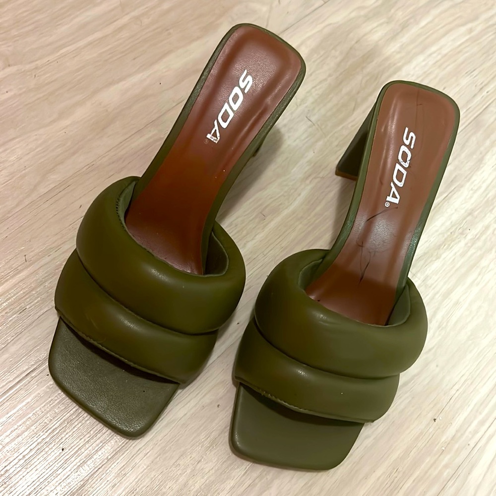 Olive green heels